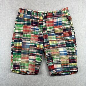 Vintage Polo Ralph Lauren Madras Shorts Men 36x11 Preppy Ivy Collegiate Coastal